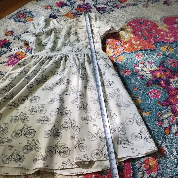 JessaKae Cream Bicycle Print Midi Dress - Picture 14 of 16